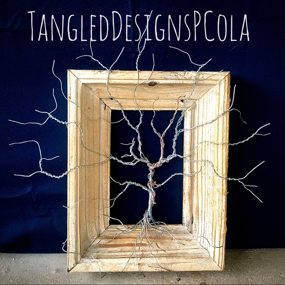 Framed Wire Tree Sculpture